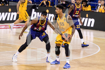 2020-12-16 - Jordan Mickey of BC Khimki Moscow Region and Brandon Davies of Fc Barcelona during the Turkish Airlines EuroLeague basketball match between Fc Barcelona and BC Khimki Moscow Region on December 16, 2020 at Palau Blaugrana in Barcelona, Spain - Photo Javier Borrego / Spain DPPI / DPPI - FC BARCELONA VS BC KHIMKI MOSCOW REGION - EUROLEAGUE - BASKETBALL
