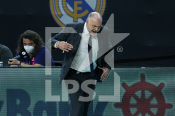 2021-02-25 - Pablo Laso, head coach of Real Madrid reacts during the Turkish Airlines EuroLeague basketball match between Real Madrid and Zalgiris Kaunas on February 25, 2021 at WiZink Center in Madrid, Spain - Photo Irina R Hipolito / Spain DPPI / DPPI - REAL MADRID AND ZALGIRIS KAUNAS - EUROLEAGUE - BASKETBALL