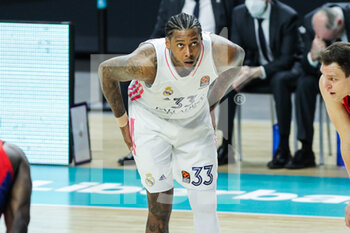 2021-03-18 - Trey Thompkins of Real Madrid during the Turkish Airlines EuroLeague basketball match between Real Madrid and CSKA Moscow on March 18, 2021 at Wizink Center stadium in Madrid, Spain - Photo Irina R Hipolito / Spain DPPI / DPPI - REAL MADRID AND CSKA MOSCOW - EUROLEAGUE - BASKETBALL