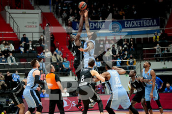 2021-04-02 - Moustapha Fall of LDLC ASVEL Villeurbanne and Tarik Black of BC Zenit tip off during the Turkish Airlines EuroLeague basketball match between Zenit St Petersburg and LDLC ASVEL Villeurbanne on April 2, 2021 at Sibur Arena in Saint Petersburg, Russia - Photo Anatoly Medved / Orange Pictures / DPPI - ZENIT ST PETERSBURG VS LDLC ASVEL VILLEURBANNE - EUROLEAGUE - BASKETBALL