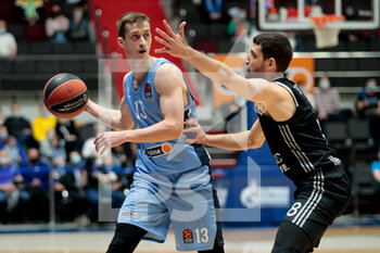 2021-04-02 - Dmitry Khvostov of BC Zenit and Antoine Diot of LDLC ASVEL Villeurbanne during the Turkish Airlines EuroLeague basketball match between Zenit St Petersburg and LDLC ASVEL Villeurbanne on April 2, 2021 at Sibur Arena in Saint Petersburg, Russia - Photo Anatoly Medved / Orange Pictures / DPPI - ZENIT ST PETERSBURG VS LDLC ASVEL VILLEURBANNE - EUROLEAGUE - BASKETBALL