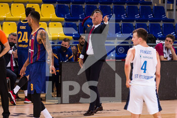 2021-04-23 - Sarunas Jasikevicius, Head coach of Fc Barcelona during the Turkish Airlines EuroLeague, PlayOffs game 2 basketball match between FC Barcelona and Zenit St Petersburg on April 23, 2021 at Palau Blaugrana in Barcelona, Spain - Photo Javier Borrego / Spain DPPI / DPPI - FC BARCELONA VS ZENIT ST PETERSBURG - EUROLEAGUE - BASKETBALL