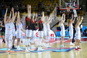 2021-06-23 - Belgium players celebrate during the FIBA Women's EuroBasket 2021, quarter-finals basketball match between Belgium and Russia on June 23, 2021 at Rhenus Sport in Strasbourg, France - Photo Laurent Lairys / DPPI - FIBA WOMEN'S EUROBASKET 2021 - BELGIUM VS RUSSIA - INTERNATIONALS - BASKETBALL