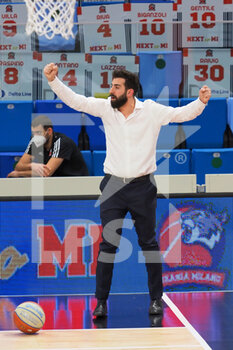 2021-05-01 - Davide Villa, coach della Urania Basket Milano gioisce per la vittoria  - URANIA MILANO VS TOP SECRET FERRA - ITALIAN SERIE A2 - BASKETBALL