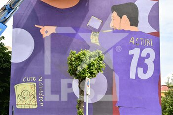 18/05/2021 - Lavori in corso per il murales dedicato a Davide Astori - MURALES DEDICATO A DAVIDE ASTORI - ALTRO - CALCIO