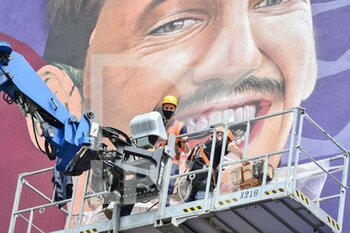 18/05/2021 - Lavori in corso per il murales dedicato a Davide Astori - MURALES DEDICATO A DAVIDE ASTORI - ALTRO - CALCIO