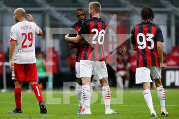2020-09-05 - Pierre Kalulu (AC Milan) festeggia dopo il suo primo gol in maglia rossonera - MILAN VS MONZA - FRIENDLY MATCH - SOCCER