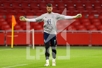 2020-11-11 - Goalkeeper Unai Simon of Spain warms up before the International Friendly football match between Netherlands and Spain on november 11, 2020 at Johan Cruijff Arena in Amsterdam, Netherlands - Photo Marcel ter Bals / Orange Pictures / DPPI - FRIENDLY FOOTBALL MATCH BETWEEN NETHERLANDS AND SPAIN - FRIENDLY MATCH - SOCCER