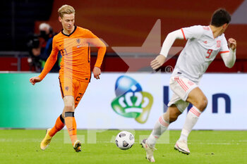 2020-11-11 - Frenkie de Jong of The Netherlands during the International Friendly football match between Netherlands and Spain on november 11, 2020 at Johan Cruijff Arena in Amsterdam, Netherlands - Photo Marcel ter Bals / Orange Pictures / DPPI - FRIENDLY FOOTBALL MATCH BETWEEN NETHERLANDS AND SPAIN - FRIENDLY MATCH - SOCCER