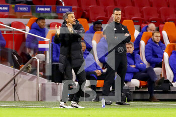 2020-11-11 - Coach Luis Enrique of Spain during the International Friendly football match between Netherlands and Spain on november 11, 2020 at Johan Cruijff Arena in Amsterdam, Netherlands - Photo Marcel ter Bals / Orange Pictures / DPPI - FRIENDLY FOOTBALL MATCH BETWEEN NETHERLANDS AND SPAIN - FRIENDLY MATCH - SOCCER