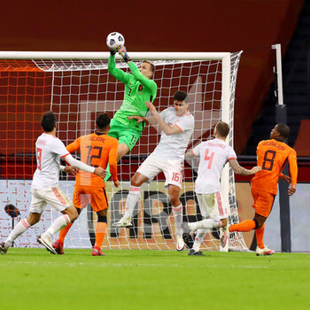 2020-11-11 - Goalkeeper Marco Bizot of The Netherlands during the International Friendly football match between Netherlands and Spain on november 11, 2020 at Johan Cruijff Arena in Amsterdam, Netherlands - Photo Marcel ter Bals / Orange Pictures / DPPI - FRIENDLY FOOTBALL MATCH BETWEEN NETHERLANDS AND SPAIN - FRIENDLY MATCH - SOCCER
