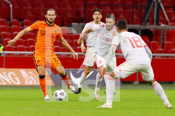 2020-11-11 - Daley Blind of The Netherlands, Koke of Spain, Ferran Torres of Spain during the International Friendly football match between Netherlands and Spain on november 11, 2020 at Johan Cruijff Arena in Amsterdam, Netherlands - Photo Marcel ter Bals / Orange Pictures / DPPI - FRIENDLY FOOTBALL MATCH BETWEEN NETHERLANDS AND SPAIN - FRIENDLY MATCH - SOCCER