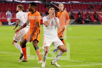 2020-11-11 - Rodri of Spain reacts during the International Friendly football match between Netherlands and Spain on november 11, 2020 at Johan Cruijff Arena in Amsterdam, Netherlands - Photo Marcel ter Bals / Orange Pictures / DPPI - FRIENDLY FOOTBALL MATCH BETWEEN NETHERLANDS AND SPAIN - FRIENDLY MATCH - SOCCER