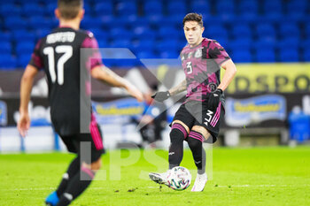 2021-03-27 - Mexico defender Carlos Salcedo (3) passes the ball during the international friendly football match between Wales and Mexico on March 27, 2021 at the Cardiff City Stadium in Cardiff, Wales - Photo Gruffydd Thomas / ProSportsImages / DPPI - WALES AND MEXICO - FRIENDLY MATCH - SOCCER