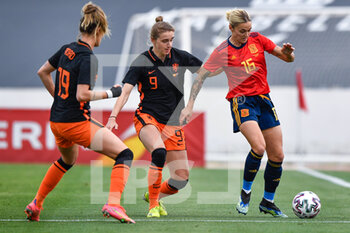 2021-04-09 - Jill Roord of Netherlands, Vivianne Miedema of Netherlands and Mapi of Spain during the Women's International Friendly football match between Spain and Netherlands on April 9, 2021 at Estadio Municipal de Marbella in Marbella, Spain - Photo Pablo Morano / Orange Pictures / DPPI - WOMEN'S INTERNATIONAL FRIENDLY FOOTBALL MATCH - SPAIN VS NETHERLANDS - FRIENDLY MATCH - SOCCER