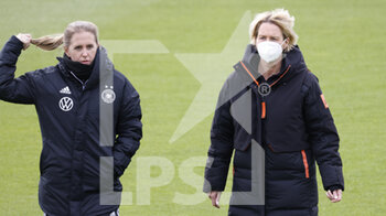 2021-04-13 - Assistant coach Britta Carlson and Head coach Martina Voss-Tecklenburg of Germany during the International Women's Friendly football match between Germany and Norway on April 13, 2021 at Brita-Arena in Wiesbaden, Germany - Photo Heiko Becker / firo Sportphoto / DPPI - AMICHEVOLE NAZIONALE FEMMINILE 2021 - GERMANIA VS NORVEGIA - FRIENDLY MATCH - SOCCER