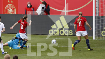 2021-04-13 - Guro Reiten of Norway scores a goal 0-1 during the International Women's Friendly football match between Germany and Norway on April 13, 2021 at Brita-Arena in Wiesbaden, Germany - Photo Heiko Becker / firo Sportphoto / DPPI - AMICHEVOLE NAZIONALE FEMMINILE 2021 - GERMANIA VS NORVEGIA - FRIENDLY MATCH - SOCCER