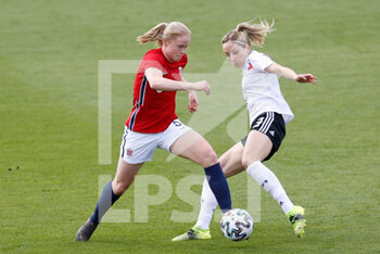 2021-04-13 - Julie Blakstad of Norway and Kathrin Hendrich of Germany during the International Women's Friendly football match between Germany and Norway on April 13, 2021 at Brita-Arena in Wiesbaden, Germany - Photo Heiko Becker / firo Sportphoto / DPPI - AMICHEVOLE NAZIONALE FEMMINILE 2021 - GERMANIA VS NORVEGIA - FRIENDLY MATCH - SOCCER
