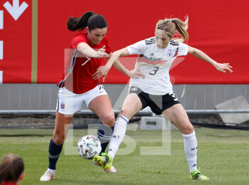 2021-04-13 - Ingrid Engen of Norway and Kathrin Hendrich of Germany during the International Women's Friendly football match between Germany and Norway on April 13, 2021 at Brita-Arena in Wiesbaden, Germany - Photo Heiko Becker / firo Sportphoto / DPPI - AMICHEVOLE NAZIONALE FEMMINILE 2021 - GERMANIA VS NORVEGIA - FRIENDLY MATCH - SOCCER