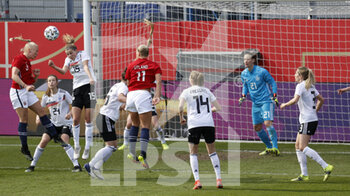 2021-04-13 - Maria Thorisdottir of Norway and Tabea Wassmuth of Germany during the International Women's Friendly football match between Germany and Norway on April 13, 2021 at Brita-Arena in Wiesbaden, Germany - Photo Heiko Becker / firo Sportphoto / DPPI - AMICHEVOLE NAZIONALE FEMMINILE 2021 - GERMANIA VS NORVEGIA - FRIENDLY MATCH - SOCCER