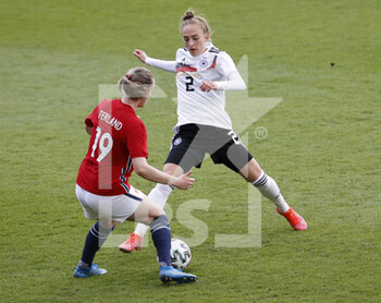 2021-04-13 - Sophia Kleinherne of Germany and Elisabeth Terland of Norway during the International Women's Friendly football match between Germany and Norway on April 13, 2021 at Brita-Arena in Wiesbaden, Germany - Photo Heiko Becker / firo Sportphoto / DPPI - AMICHEVOLE NAZIONALE FEMMINILE 2021 - GERMANIA VS NORVEGIA - FRIENDLY MATCH - SOCCER