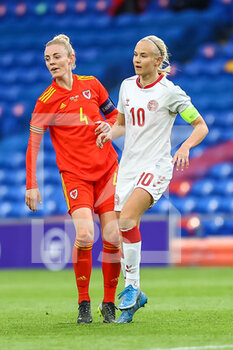 2021-04-13 - Denmark Pernille?Harder (Captain) (10) with Wales Sophie Ingle (4) during the International Women's Friendly football match between Wales and Denmark on April 13, 2021 at the Cardiff City Stadium in Cardiff, Wales - Photo Dan Minto / ProSportsImages / DPPI - AMICHEVOLE FEMMINILE 2021 - GALLES VS DANIMARCA - FRIENDLY MATCH - SOCCER