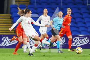 2021-04-13 - Denmark Simone Boye (5) in action during the International Women's Friendly football match between Wales and Denmark on April 13, 2021 at the Cardiff City Stadium in Cardiff, Wales - Photo Dan Minto / ProSportsImages / DPPI - AMICHEVOLE FEMMINILE 2021 - GALLES VS DANIMARCA - FRIENDLY MATCH - SOCCER