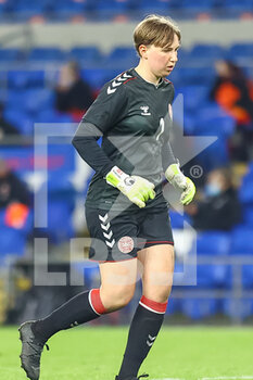 2021-04-13 - Denmark Goalkeeper Kathrine Larsen (1) in action during the International Women's Friendly football match between Wales and Denmark on April 13, 2021 at the Cardiff City Stadium in Cardiff, Wales - Photo Dan Minto / ProSportsImages / DPPI - AMICHEVOLE FEMMINILE 2021 - GALLES VS DANIMARCA - FRIENDLY MATCH - SOCCER
