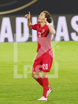 2021-06-02 - Yussuf Poulsen of Denmark celebrates after his goal during the Friendly Football match between Germany and Denmark on June 2, 2021 at Tivoli Stadion in Innsbruck, Austria - Photo Ralf Ibing / firo Sportphoto / DPPI - FRIENDLY MATCH 2021 - GERMANY VS DENMARK - FRIENDLY MATCH - SOCCER