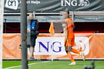 2021-06-06 - Ryan Gravenberch of the Netherlands celebrates after scoring his sides third goal during the International Friendly football match between Netherlands and Georgia on June 6, 2021 at FC Twente Stadion in Enschede, Netherlands - Photo Andre Weening / Orange Pictures / DPPI - 2021 FRIENDLY GAME - NETHERLANDS VS GEORGIA - FRIENDLY MATCH - SOCCER