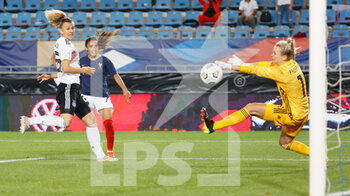 2021-06-10 - Lena Lattwein of Germany, Sakina Karchaoui of France, Merle Frohms of Germany during the Women's Friendly football match between France and Germany on June 10, 2021 at La Meinau stadium in Strasbourg, France - Photo Heiko Becker / firo Sportphoto / DPPI - WOMEN FRIENDLY MATCH - FRANCE VS GERMANY - FRIENDLY MATCH - SOCCER