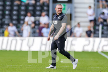 2021-07-18 - Wayne Rooney Manager of Derby County during the Pre-Season Friendly football match between Derby County and Manchester United on July 18, 2021 at the Pride Park in Derby, England - Photo Nigel Keene / ProSportsImages / DPPI - FRIENDLY MATCH BETWEEN DERBY COUNTY AND MANCHESTER UNITED  - FRIENDLY MATCH - SOCCER