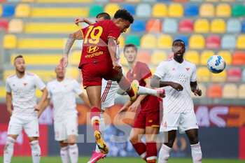 2021-07-25 - Bryan Reynolds of Roma goes for a header during the Friendly Pre-Season football match between AS Roma and Debrecen on July 25, 2021 at Stadio Benito Stirpe in Frosinone, Italy - Photo Federico Proietti / DPPI - FRIENDLY PRE-SEASON - AS ROMA AND DEBRECEN - FRIENDLY MATCH - SOCCER