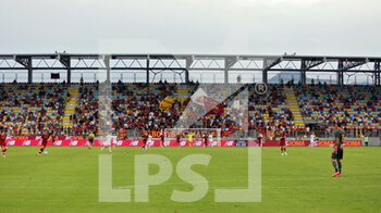2021-07-25 - Supporters of Roma during the Friendly Pre-Season football match between AS Roma and Debrecen on July 25, 2021 at Stadio Benito Stirpe in Frosinone, Italy - Photo Federico Proietti / DPPI - FRIENDLY PRE-SEASON - AS ROMA AND DEBRECEN - FRIENDLY MATCH - SOCCER