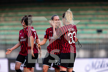 2020-02-08 - Deborah Salvatori Rinaldi (Milan), Francesca Vitale (Milan) esultanza gol - MILAN VS FIORENTINA WOMEN'S - WOMEN ITALIAN CUP - SOCCER