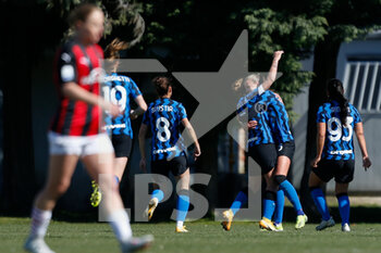 2021-03-14 - Caroline Moller Hansen (FC Internazionale) esulta dopo aver segnato il gol del raddoppio per l’Inter - FC INTERNAZIONALE VS AC MILAN - WOMEN ITALIAN CUP - SOCCER