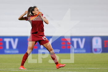 2021-05-30 - Annamaria Serturini (AS Roma) celebrates after scoring the penalty - FINALE - MILAN VS ROMA - WOMEN ITALIAN CUP - SOCCER