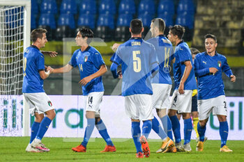 2020-11-18 - Esultanza Italia - QUALIFICAZIONI EUROPEI - ITALIA U21 VS SVEZIA - UEFA EUROPEAN - SOCCER