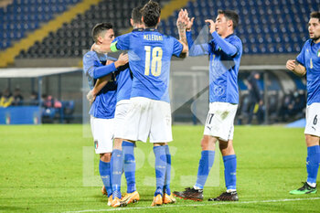 2020-11-18 - Esultanza Italia per il 3 a 1 di Giacomo Raspadori (Italia) - QUALIFICAZIONI EUROPEI - ITALIA U21 VS SVEZIA - UEFA EUROPEAN - SOCCER