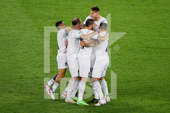 2021-06-11 - Italy celebrates after the own goal of Merih Demiral of Turkey during the UEFA Euro 2020, Group A, football match between Turkey and Italy on June 11, 2021 at Stadio Olimpico in Rome, Italy - Photo Orange Pictures / DPPI - UEFA EURO 2020, GROUP A, FOOTBALL MATCH - TURKEY VS ITALY - UEFA EUROPEAN - SOCCER
