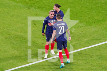 2021-06-15 - Antoine Griezmann, Adrien Rabiot, Lucas Hernandez of France celebrating during the UEFA Euro 2020, Group F football match between France and Germany on June 15, 2021 at Allianz Arena in Munich, Germany - Photo Andre Weening / Orange Pictures / DPPI - UEFA EURO 2020, GROUP F - FRANCE VS GERMANY - UEFA EUROPEAN - SOCCER