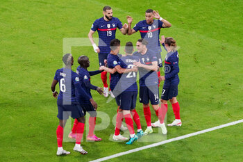 2021-06-15 - The French national team celebrating during the UEFA Euro 2020, Group F football match between France and Germany on June 15, 2021 at Allianz Arena in Munich, Germany - Photo Andre Weening / Orange Pictures / DPPI - UEFA EURO 2020, GROUP F - FRANCE VS GERMANY - UEFA EUROPEAN - SOCCER