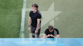 2021-06-15 - Coach Joachim Low of Germany and assistant coach Marcus Sorg dejected during the UEFA Euro 2020, Group F football match between France and Germany on June 15, 2021 at Allianz Arena in Munich, Germany - Photo Jurgen Fromme / firo sportphoto / DPPI - UEFA EURO 2020, GROUP F - FRANCE VS GERMANY - UEFA EUROPEAN - SOCCER