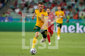 2021-06-16 - Aaron Ramsey of Wales during the UEFA Euro 2020, Group A football match between Turkey and Wales on June 16, 2021 at Baku Olympic Stadium in Baku, Azerbaijan - Photo Orange Pictures / DPPI - UEFA EURO 2020, GROUP A - TURKEY VS WALES - UEFA EUROPEAN - SOCCER