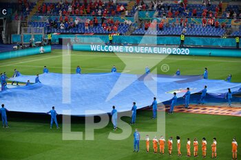 2021-06-16 - Overview of the field with Italian flag during the UEFA Euro 2020 Group A - Italy vs Switzerland at the Olimpic Stadium in Rome. - UEFA EURO 2020 GROUP A - ITALY VS SWITZERLAND - UEFA EUROPEAN - SOCCER