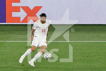 2021-06-16 - Ricardo Rodriguez of Switzerland seen in action during the UEFA Euro 2020 Group A - Italy vs Switzerland at the Olimpic Stadium in Rome. - UEFA EURO 2020 GROUP A - ITALY VS SWITZERLAND - UEFA EUROPEAN - SOCCER