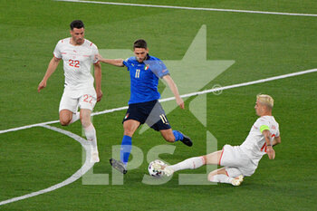 2021-06-16 - Domenico Berardi of Italy seen in action during the UEFA Euro 2020 Group A - Italy vs Switzerland at the Olimpic Stadium in Rome. - UEFA EURO 2020 GROUP A - ITALY VS SWITZERLAND - UEFA EUROPEAN - SOCCER