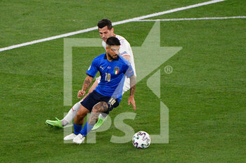 2021-06-16 - Lorenzo Insigne of Italy seen in action during the UEFA Euro 2020 Group A - Italy vs Switzerland at the Olimpic Stadium in Rome. - UEFA EURO 2020 GROUP A - ITALY VS SWITZERLAND - UEFA EUROPEAN - SOCCER