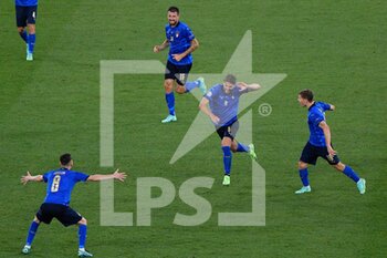 2021-06-16 - Manuel Locatelli of Italy celebrates after scoring goal 2-0 seen in action during the UEFA Euro 2020 Group A - Italy vs Switzerland at the Olimpic Stadium in Rome. - UEFA EURO 2020 GROUP A - ITALY VS SWITZERLAND - UEFA EUROPEAN - SOCCER