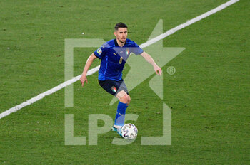 2021-06-16 - Jorginho of Italy seen in action during the UEFA Euro 2020 Group A - Italy vs Switzerland at the Olimpic Stadium in Rome. - UEFA EURO 2020 GROUP A - ITALY VS SWITZERLAND - UEFA EUROPEAN - SOCCER